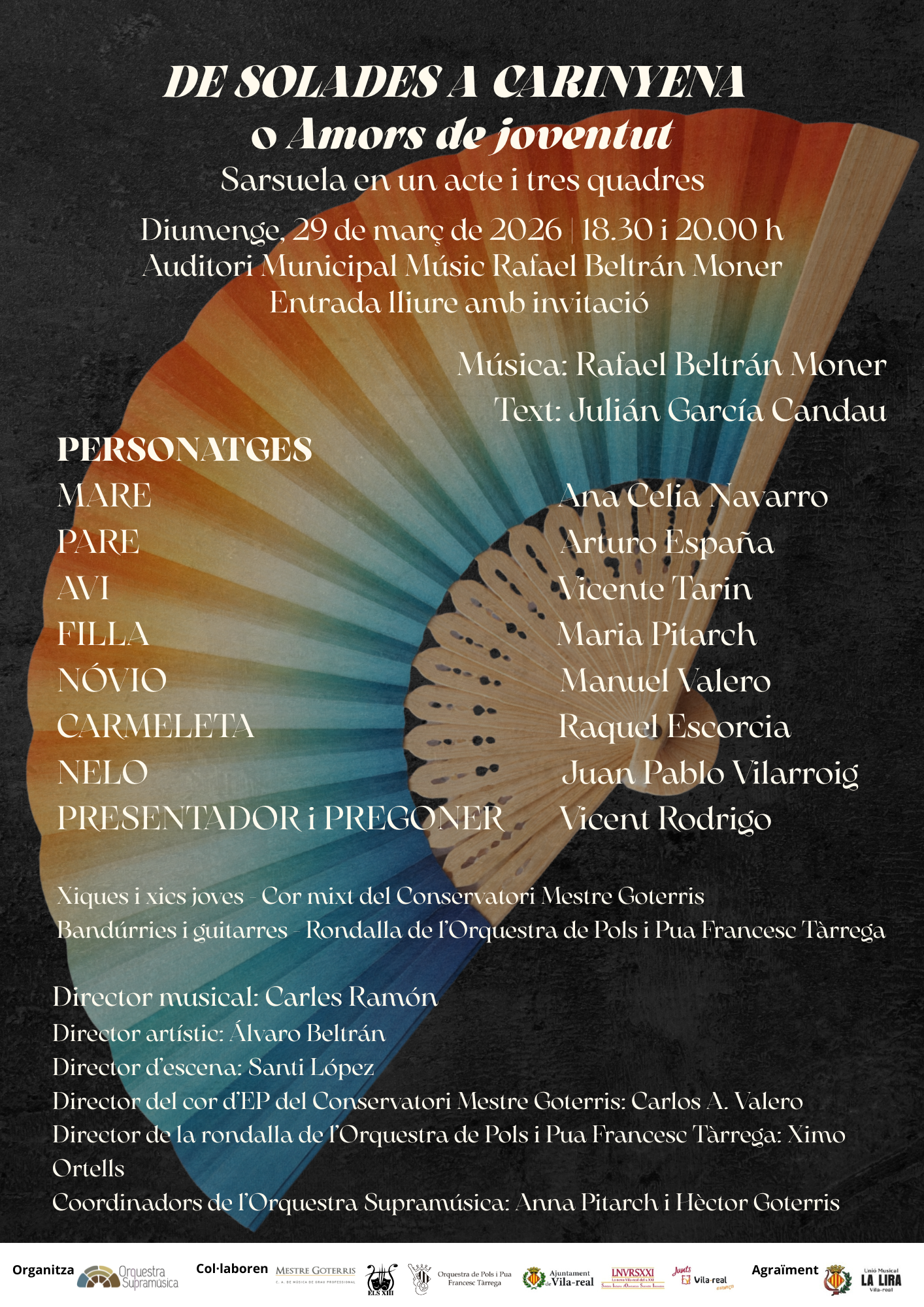Vila-real presenta la sarsuela ‘De Solades a Carinyena o Amors de Joventut’, una creació del Fill Predilecte Rafael Beltrán Moner i del periodista i escriptor vila-realenc Julián García Candau