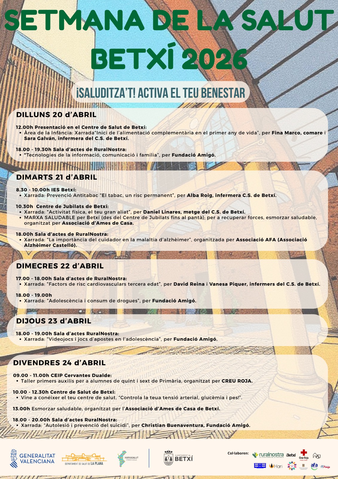 Betxí impulsa la Setmana de la Salut amb una programació centrada en el benestar i la prevenció