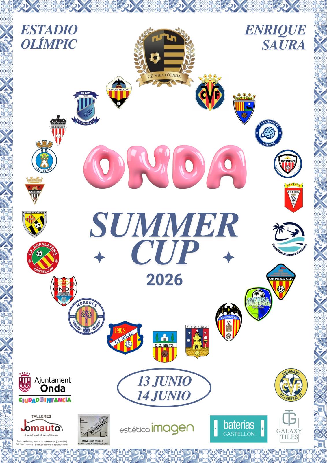 Onda se convierte este fin de semana en el epicentro del fútbol base con la celebración de la Onda Summer Cup 2026