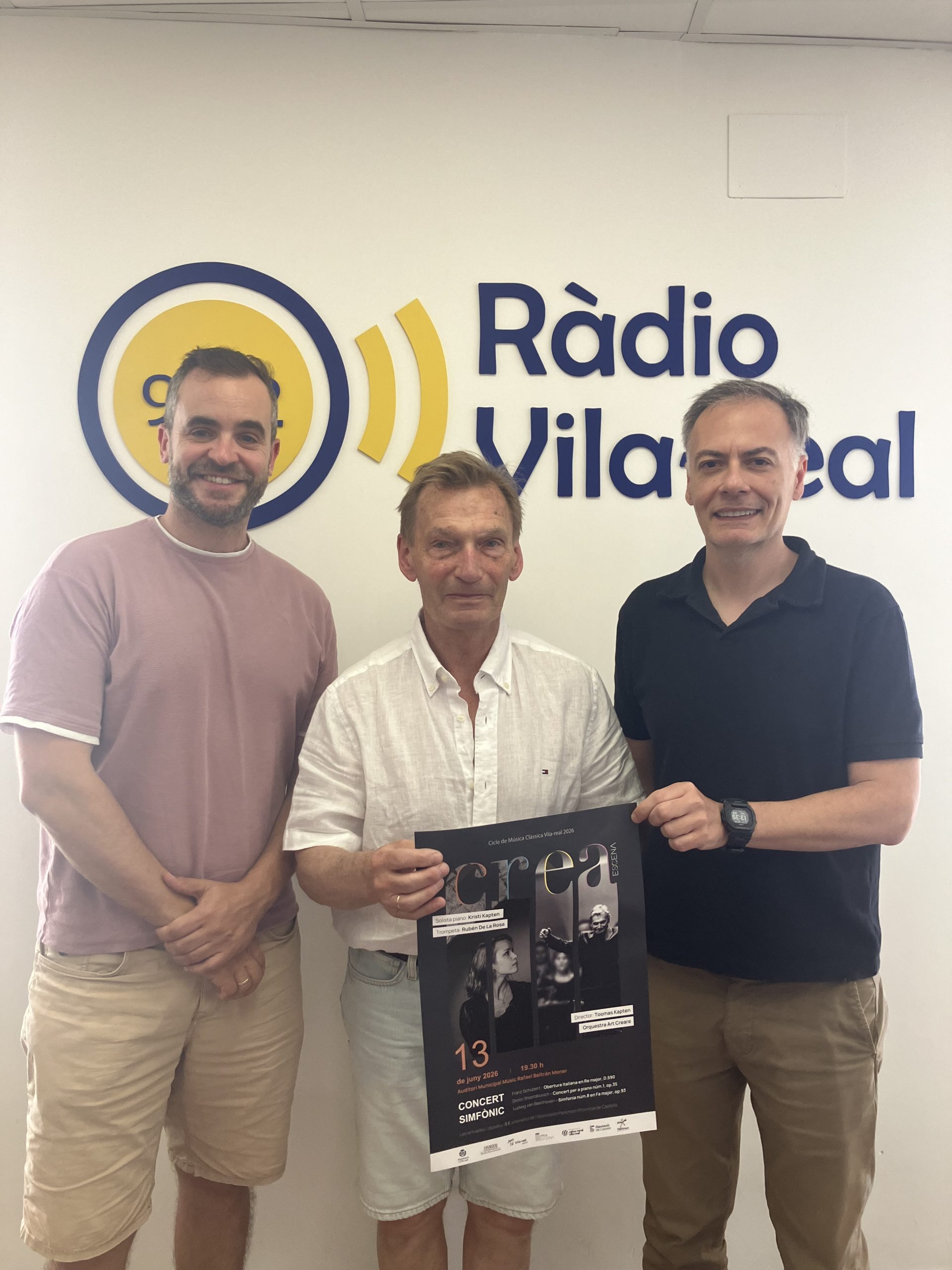 Josep Gil i Héctor Chabrera de Crea Escena ens han presentat el concert simfònic del dissabte 13 de juny i la programació per a la tardor acompanyats de Toomas Kapten