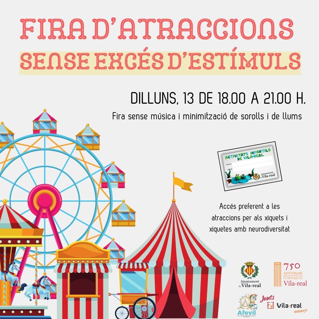 La Fira d’Atraccions de Sant Pasqual serà enguany més inclusiva per als xiquets i xiquetes amb neurodiversitat