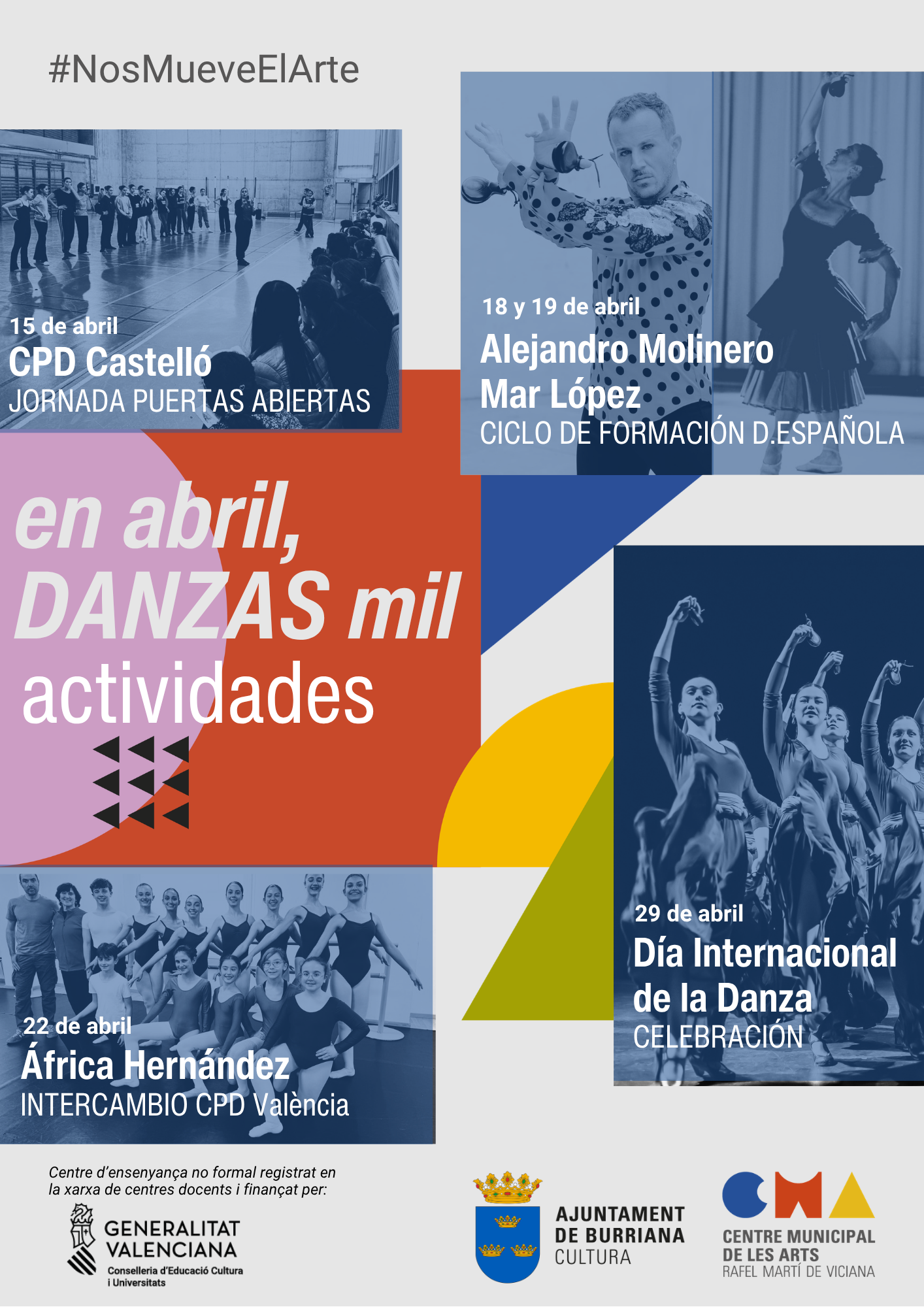El Centre Municipal de les Arts de Burriana estrena el cicle d’activitats “En abril, danza mil”