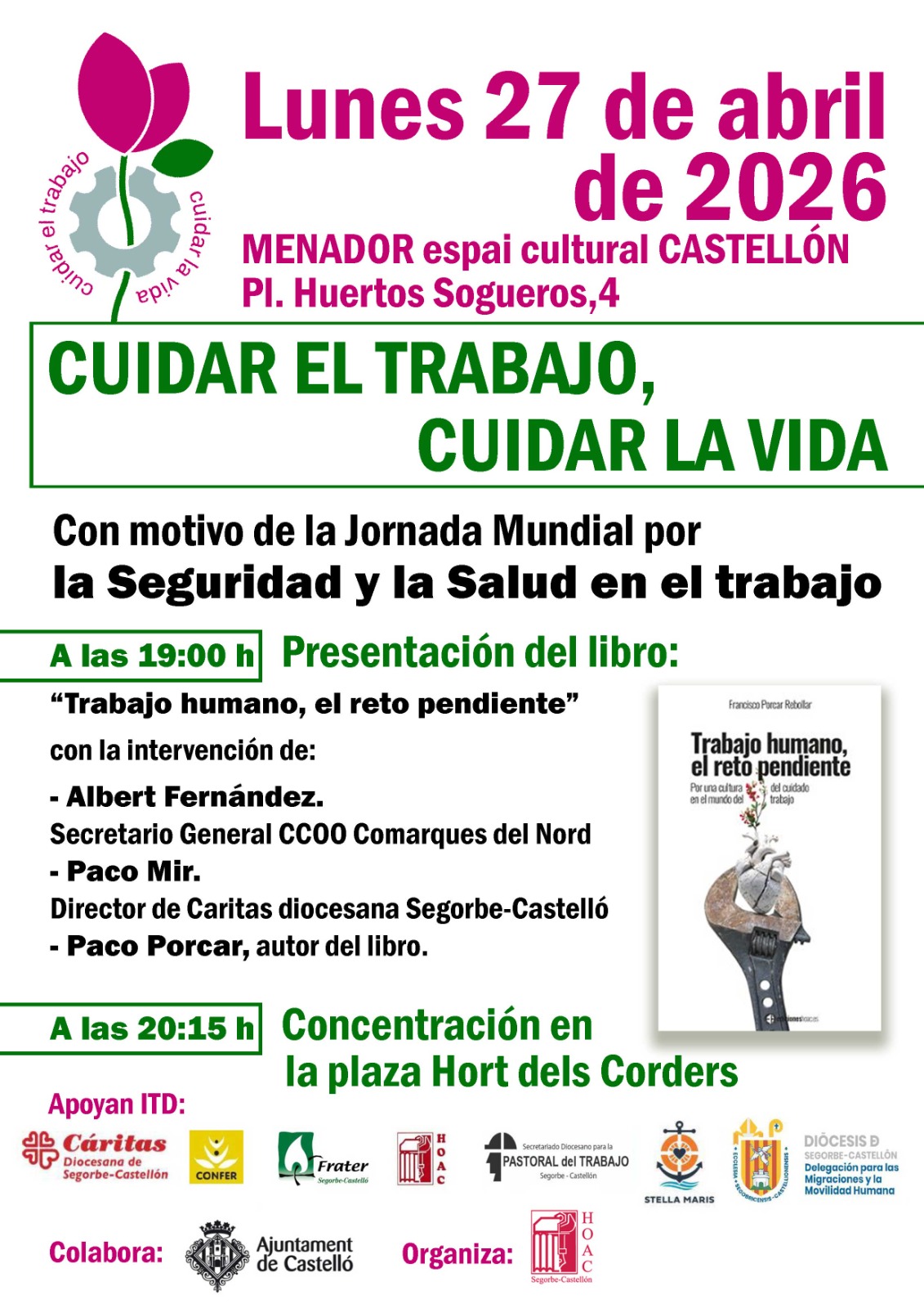 Presentación libro «El trabajo humano, el reto pendiente». Lunes 27/04 Menador espai cultural (CS)