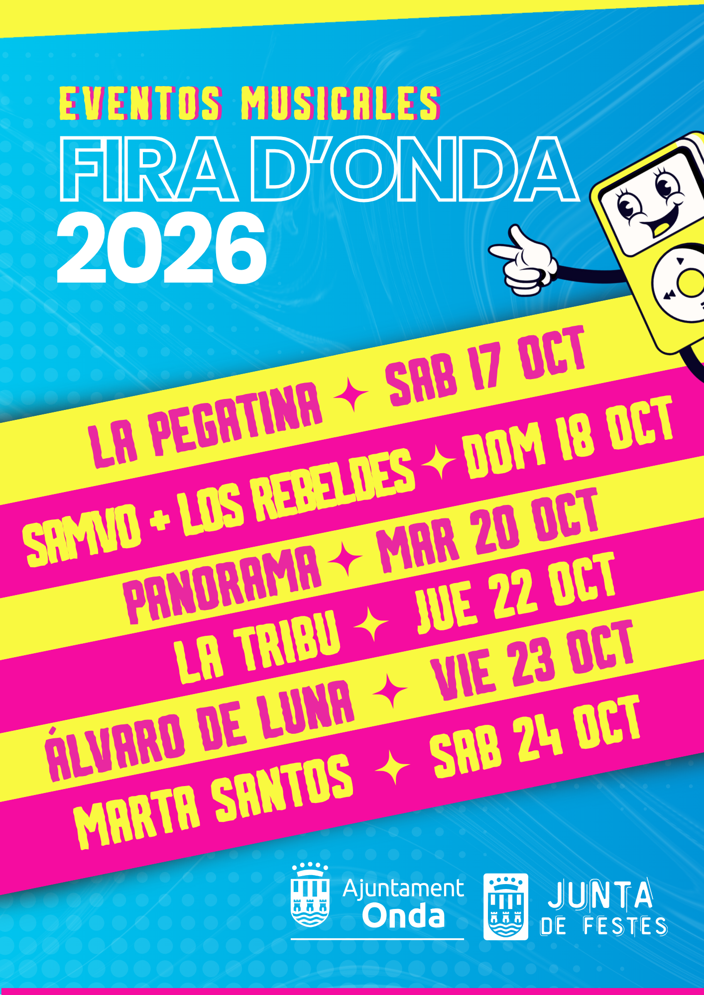 La Pegatina, Álvaro de Luna, Marta Santos y Los Rebeldes encabezan la programación musical de la Fira d’Onda 2026