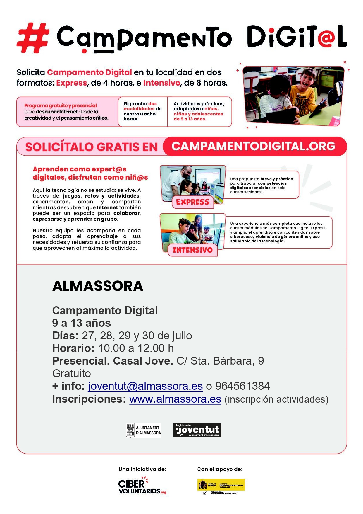 Almassora impulsa un Campament Digital gratuït perquè els adolescents aprenguen a desenvolupar-se amb seguretat en l’entorn online